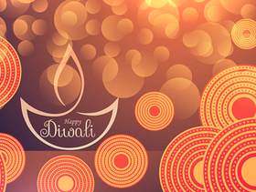 惊人的diwali节日背景与散景效果和decorat