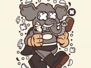 Superfat Elephant Cartoon