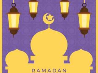 平的斋月矢量图