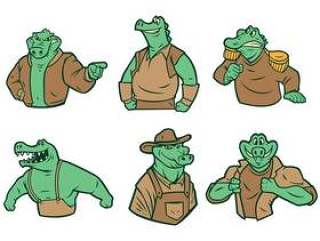  鳄鱼吉祥物矢量