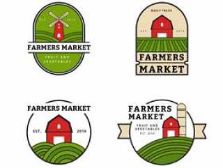 农民市场标志集合