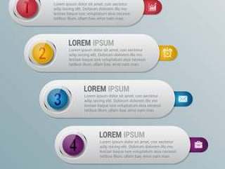 与颜色圈子Infographic模板的灰色线