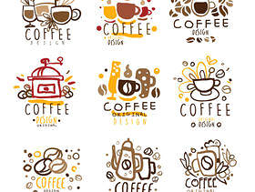 彩绘咖啡标志