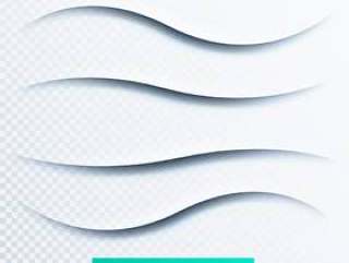 曲线纸阴影效果在透明背景上