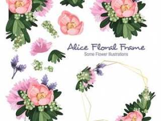 爱丽丝几何花卉框架装饰