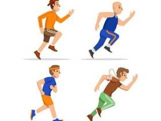 跑步健身男子矢量