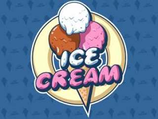 冰淇淋锥商店标志矢量