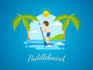 Paddleboard平 矢量