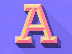 丰富多彩的3D斜切的字母排版矢量设计