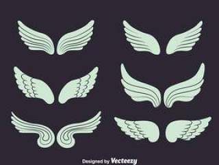 天使的翅膀集合矢量
