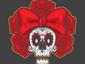 骷髅丝带Muerte前面