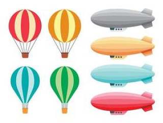 热气球和飞船向量