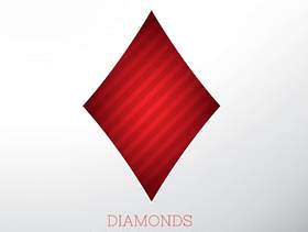 红色钻石形状孤立在白色背景上