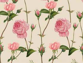 Pink rose seamless pattern ,retro style