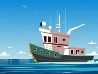 拖网渔船力量小船传染媒介