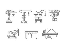 起重机起重机和绞车设置的图标