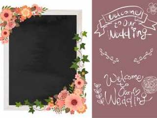 结婚板木结构黑板（白色）