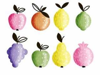 矢量手绘五颜六色的水果