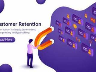 Customer retention background.