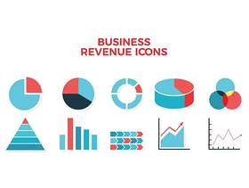 业务收入图表图标 矢量
