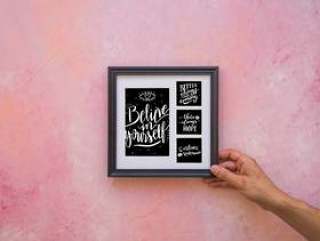 Decorative quote and frame mockup concept