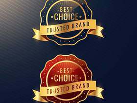最佳选择值得信赖的品牌金色标签和徽章套
