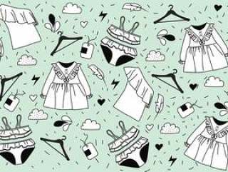 褶边矢量模式的衣服