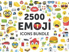 2500个表情符号emoji图标合集打包下载（包含AI,EPS,SVG,PNG,PDF,JPG格式）