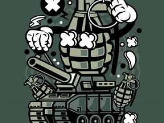 Grenade War Tank Cartoon