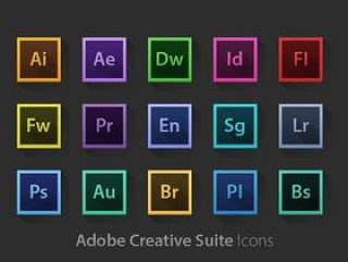 Adobe系列软件长投影图标PSD素材