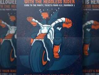 Headless Rider Halloween Party Flyer Template