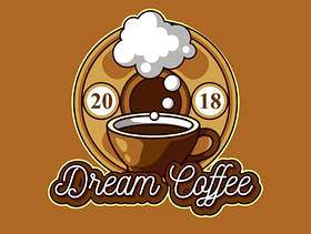 梦想咖啡店标志 矢量