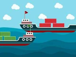 造船厂背景矢量