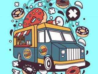 Donut Van Cartoon