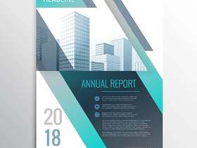现代年度报告业务宣传册设计模板封面页