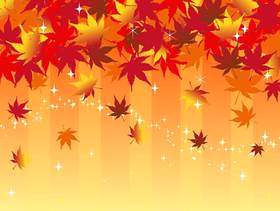 日本风格材料秋天的树叶背景