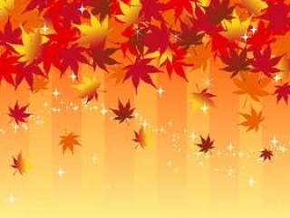日本风格材料秋天的树叶背景