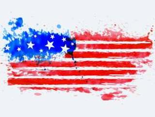 美国国旗用水彩