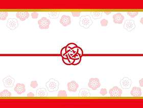 梅花结水下拉平原图案背景·红色