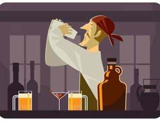 调酒师矢量