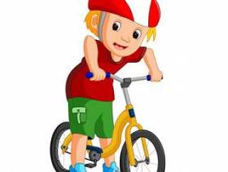 小男孩驾驶自行车
