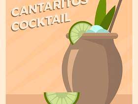 单位Cantaritos鸡尾酒矢量图