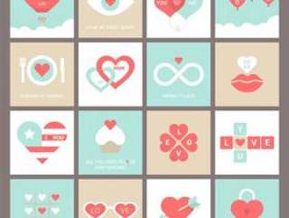 矢量情人节卡片与心设计概念
