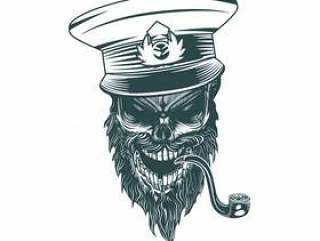 Skull captain with a pipe