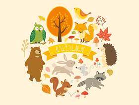 秋天的动物和植物插图（2）