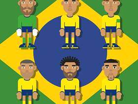 巴西足球字符平插图矢量