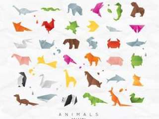 动物折纸设置颜色