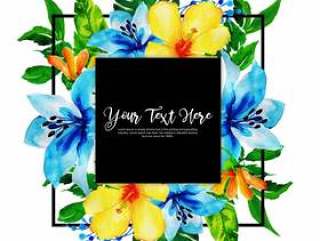 Watercolor Floral Frame Multi-Purpose Background