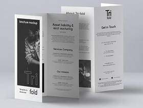 Psd Tri Fold Mockup US A4 Vol3