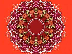 曼荼罗装饰饰品红色背景矢量